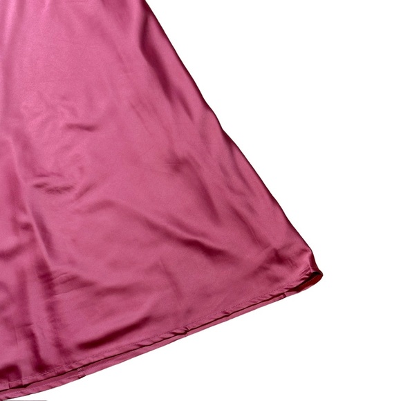 Petal + Pup Pink Poppy Cutout Midi Satin Dress US XL - Picture 6 of 9